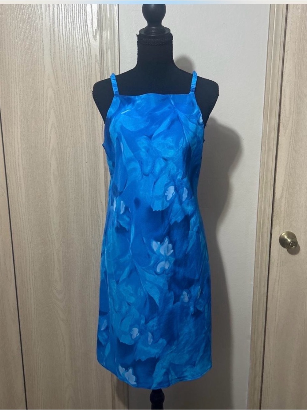 Blue Floral Midi Slip Dress - Women